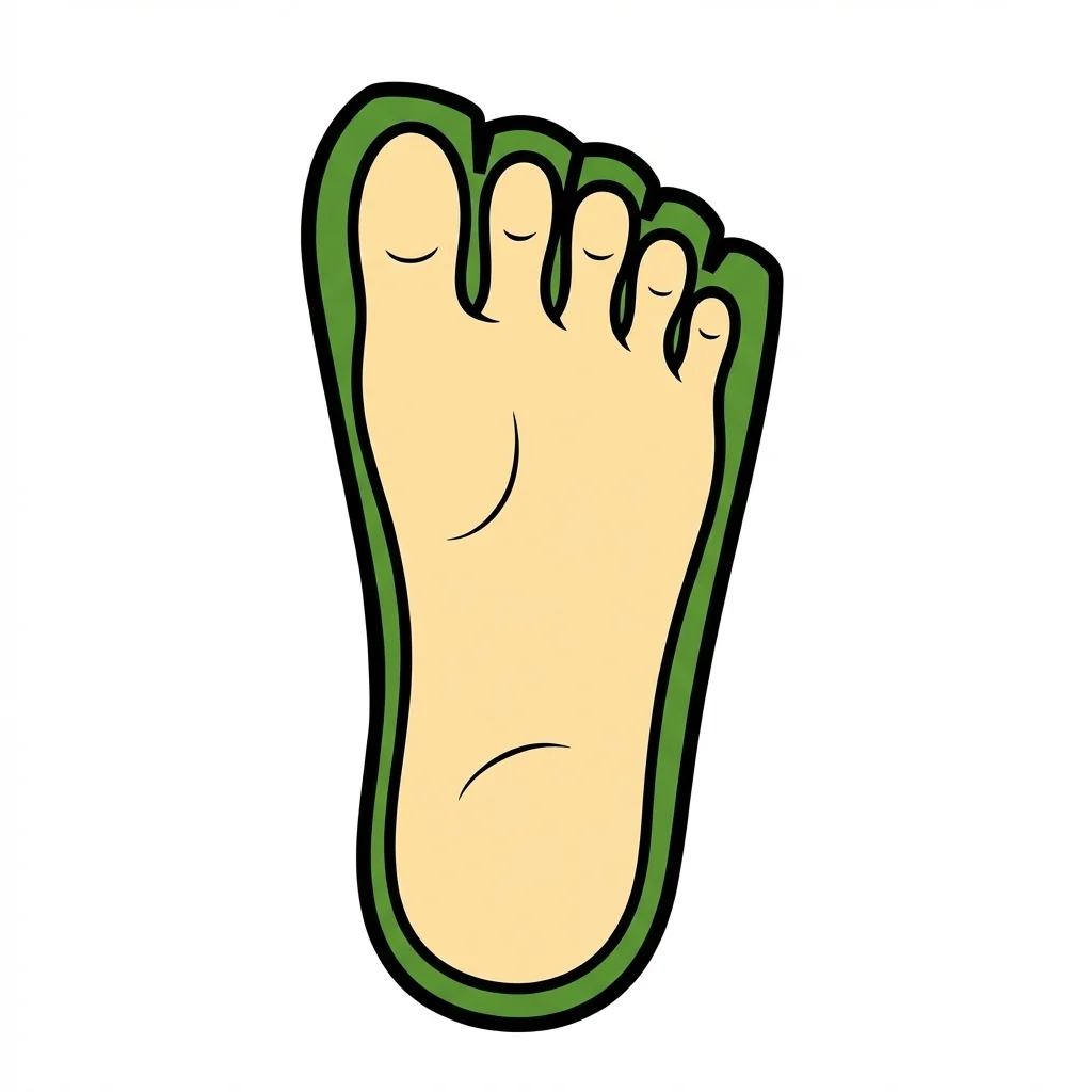 Top-down view of Peluva five-toed shoe with each toe in its own separated slot